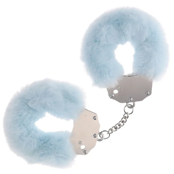 OUCH! Heavy-Duty Fluffy Cuffs Powder Blue - One Stop Adult Shop