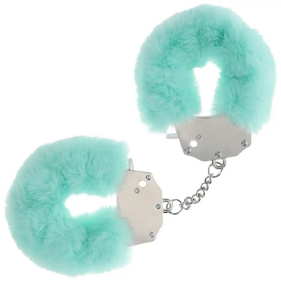 OUCH! Heavy-Duty Fluffy Cuffs Powder Green - One Stop Adult Shop