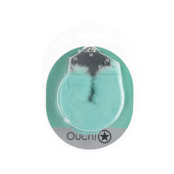 OUCH! Heavy-Duty Fluffy Cuffs Powder Green - One Stop Adult Shop