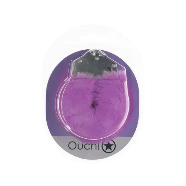 OUCH! Heavy-Duty Fluffy Cuffs Purple - One Stop Adult Shop