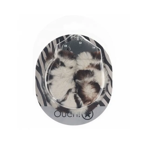 OUCH! Heavy-Duty Fluffy Cuffs Snow Leopard - One Stop Adult Shop