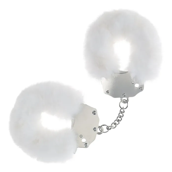 OUCH! Heavy-Duty Fluffy Cuffs White - One Stop Adult Shop