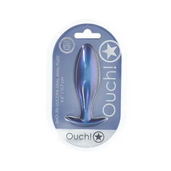 OUCH! Oval Anal Plug Metallic Blue - One Stop Adult Shop
