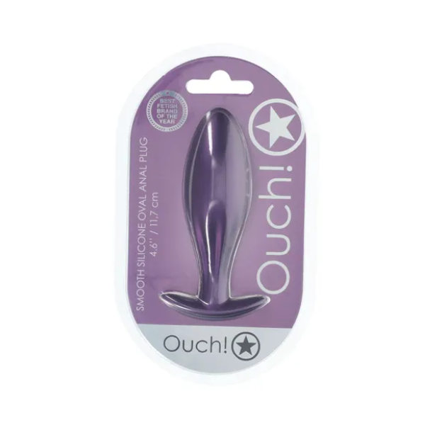 OUCH! Oval Anal Plug Metallic Purple - One Stop Adult Shop