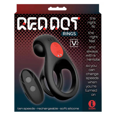 Red Dot Rings V2 Vibrating Cock & Ball Ring w Remote - OSAS