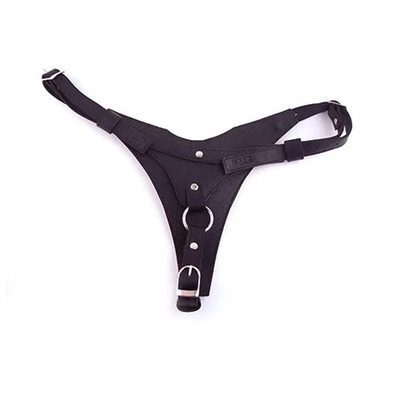 FEMALE LEATHER DILDO HARNESS BLACK - One Stop Adult Shop