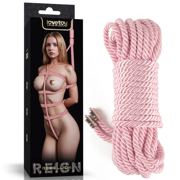 Rebellion Reign Silky Bondage Rope Pink 10M - One Stop Adult Shop