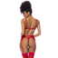 Red 3pc Set w/ Bralette, Garter Belt & Thong S/M - OSAS