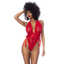 Red Lace Bodysuit w Side Ties S/M - OSAS