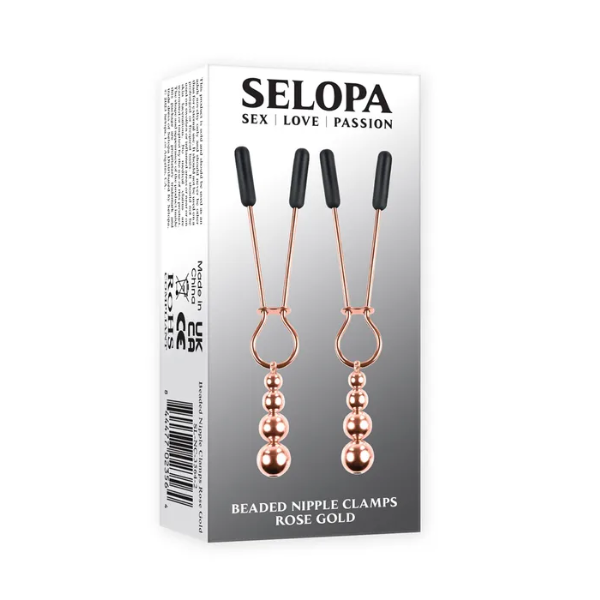 Selopa Beaded Nipple Clamps Rose Gold - One Stop Adult Shop