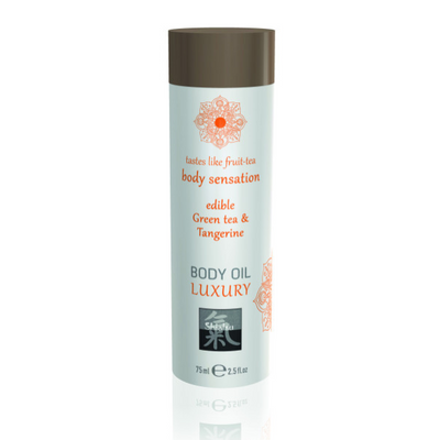Shiatsu Luxury Body Oil Edible Green Tea and Tangerine - One Stop Adult Shop