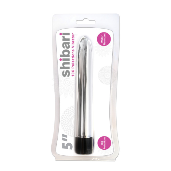 Shibari 10X Pulsations Vibrator 5in Silver - One Stop Adult Shop