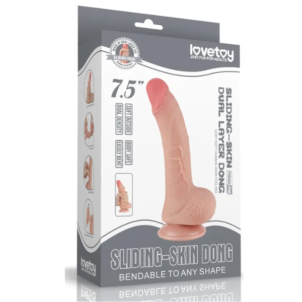 Sliding Skin Dual Layer Dong Flesh 7.5 Inch - One Stop Adult Shop