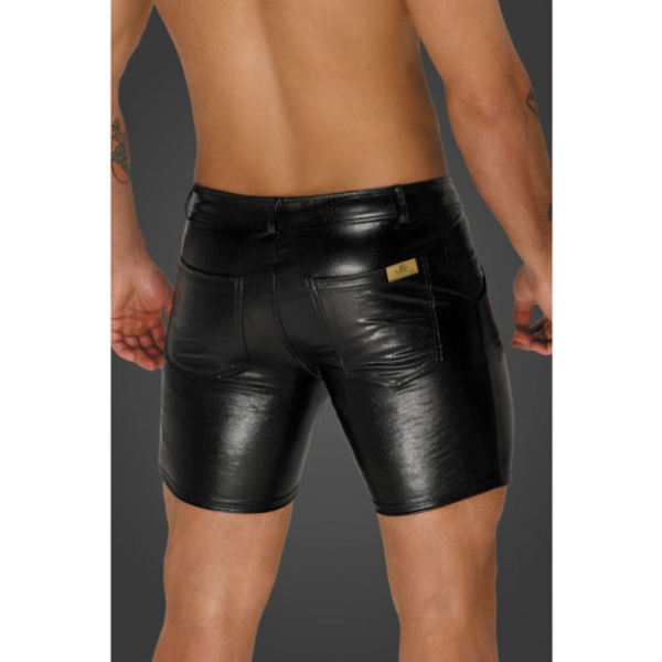 Snake Wetlook Mid Length Shorts with Back Pockets S - One Stop Adult Shop