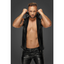 Snake Wetlook Sleeveless Zip-up Top with Sheer Hood S - One Stop Adult Shop