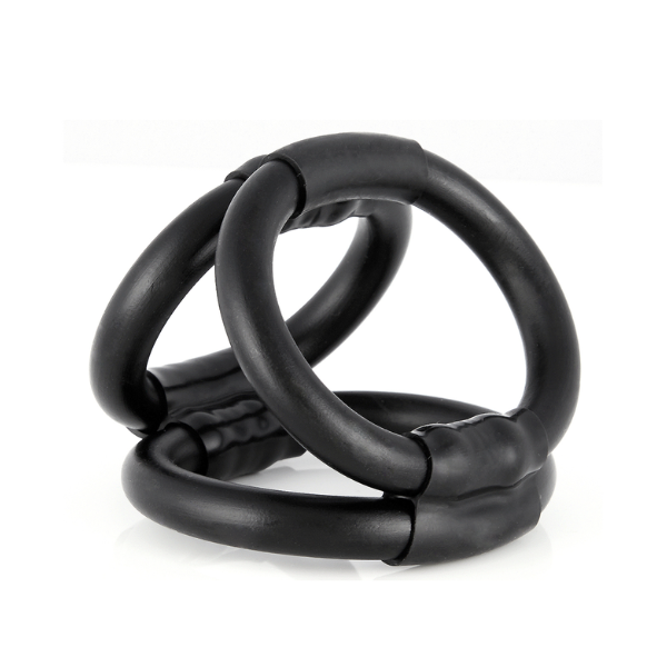 Tri 3 Ring Cock Cage Black - One Stop Adult Shop