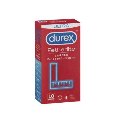 Durex Fetherlite Ultra Larger Condoms 10's - One Stop Adult Shop