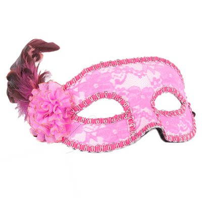 Feathered Masquerade Masks Pink - One Stop Adult Shop