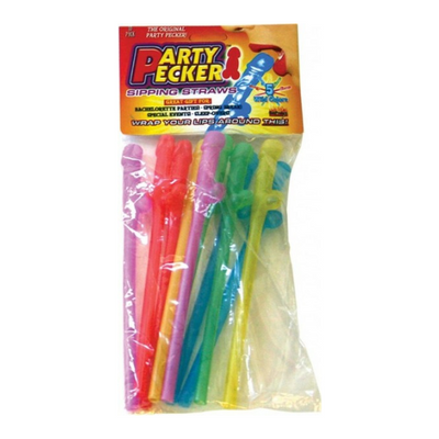 Party Pecker Sipping Straws Assorted Colors - One Stop Adult Shop
