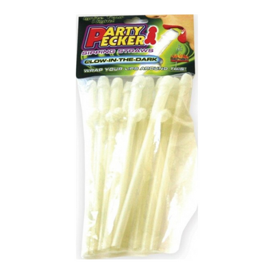 Party Pecker Sipping Straws Glow-In-The-Dark - One Stop Adult Shop