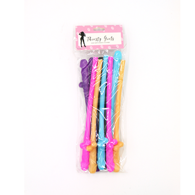 Thirsty Girls Dicky Sippy Straws 10pk Coloured - One Stop Adult Shop