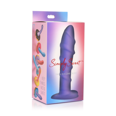 Simply Sweet 7" Swirl Silicone Dildo Purple - One Stop Adult Shop