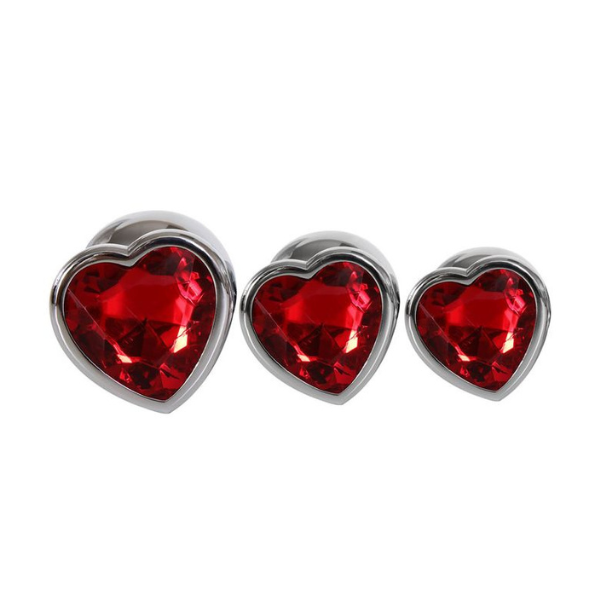 Adam & Eve Three Hearts Gem Anal Plug Set - One Stop Adult Shop