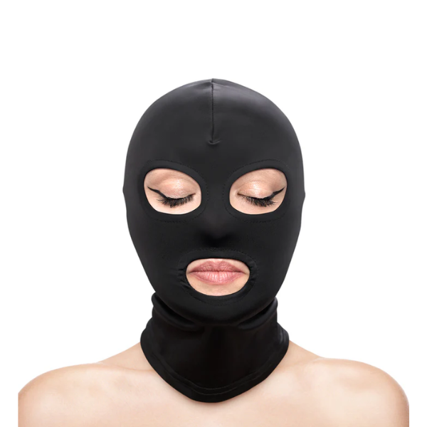 Fetish & Fashion Eyes & Mouth Hood Black - One Stop Adult Shop