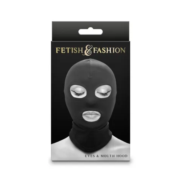 Fetish & Fashion Eyes & Mouth Hood Black - One Stop Adult Shop