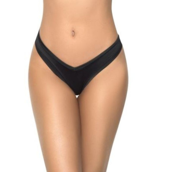 High Leg Thong Black M/L - One Stop Adult Shop