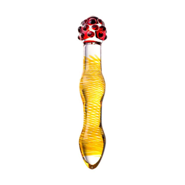 Sexus Glass Dildo Yellow and Red 20.5 cm - OSAS