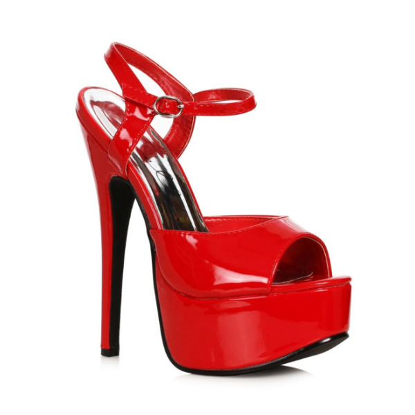 Stiletto Sandal Red 6.5in Size 9