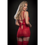 Sheer Lace Garter Dress with Strappy Details and Stockings 3 Pc