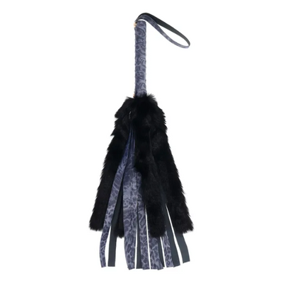 Sex & Mischief Cougar Faux Fur Flogger Navy Blue - OSAS