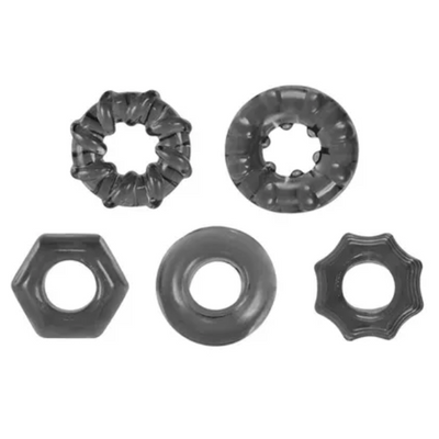 Hardcore Powerful Set Cock Rings 5pk