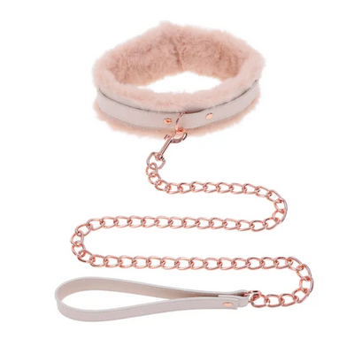 Sex & Mischief Peaches n CreaMe Fur Collar & Leash - OSAS