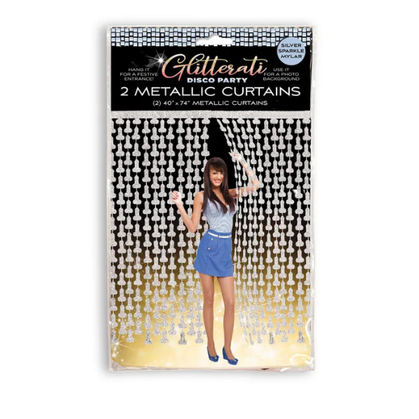 Glitterati Penis Party Disco Metallic Curtains