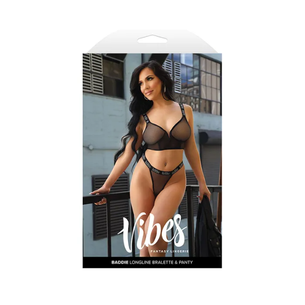 Vibes Baddie Longline Bralette & Panty S/M