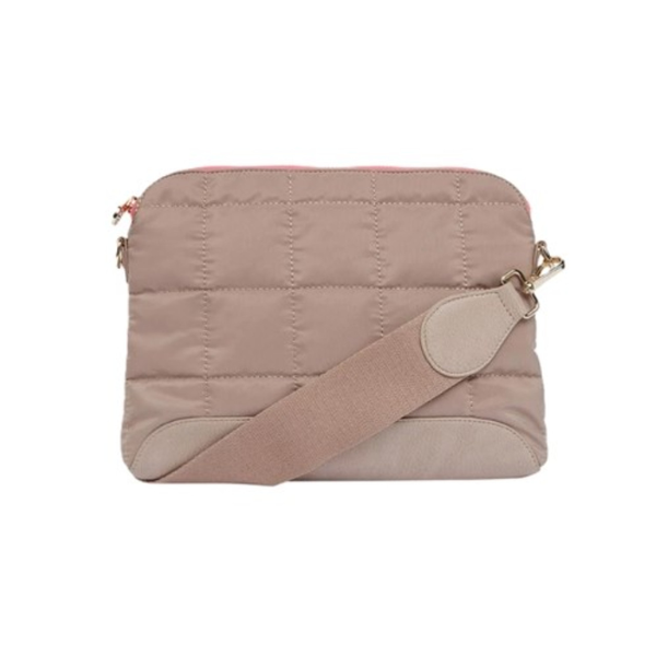 Crossbody Quilted Bag Medium Taupe - OSAS