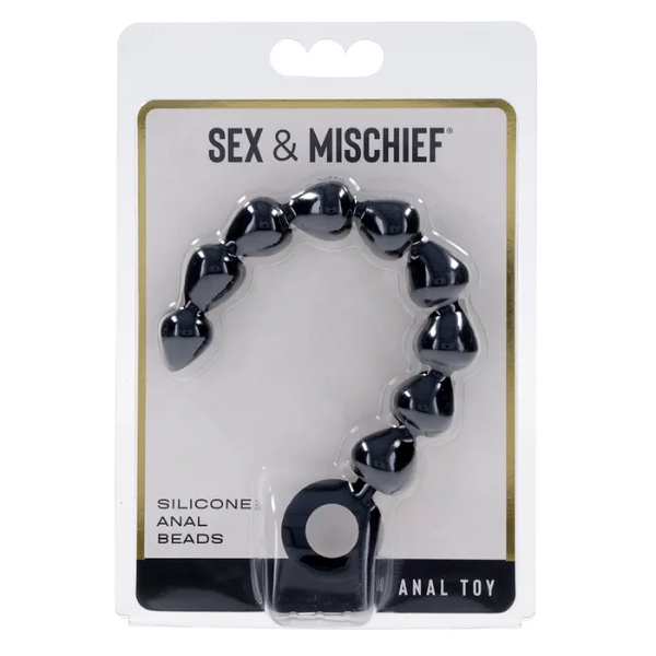 Sex & Mischief Silicone Anal Beads Black