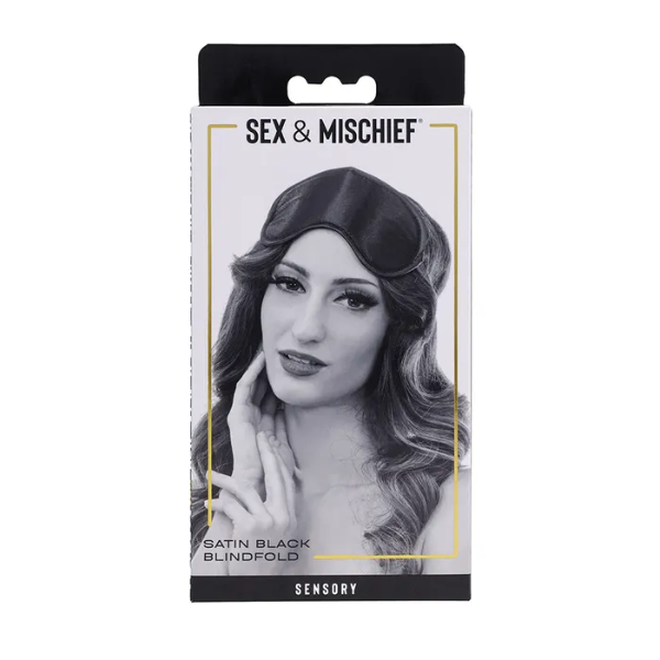 Sex & Mischief Satin Blindfold Black - OSAS