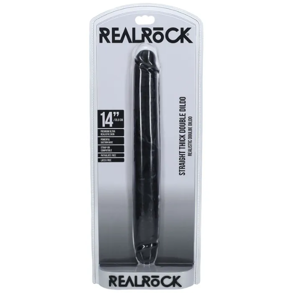 REALROCK 35cm Thick Double Dildo Black - OSAS