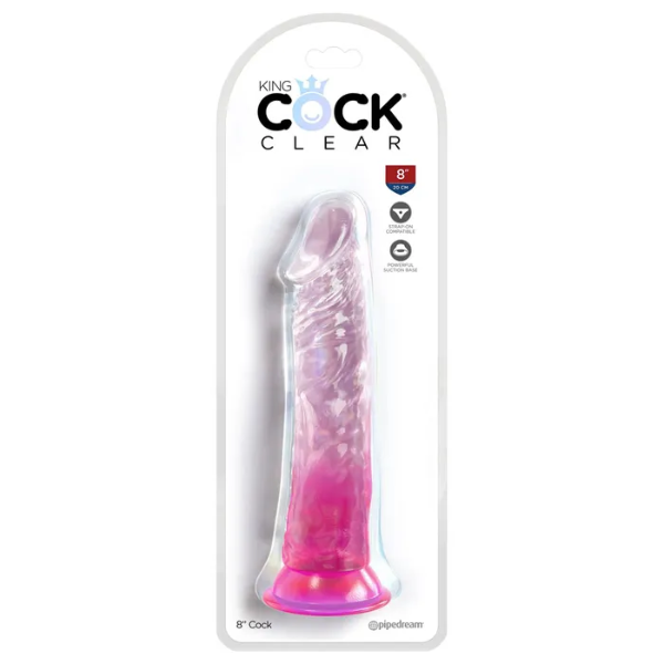 King Cock Clear 8in Cock Pink