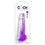 King Cock Clear 8in Cock with Balls Purple