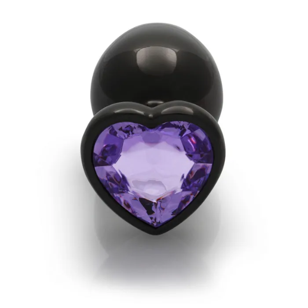 OUCH! Heart Gem Gunmetal Butt Plug L