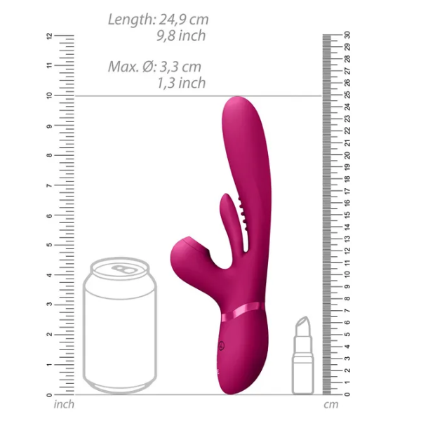 VIVE Ena Pink Thrusting Vibe & Air Pulsator - OSAS