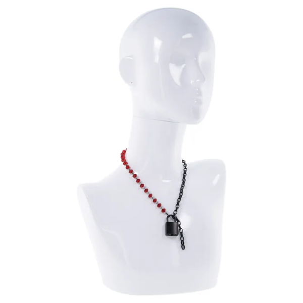 S&M Exs & Ohs Crystal Day Collar Red/Black