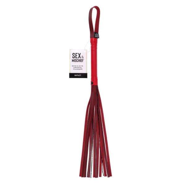 S&M Exs & Ohs Crystal Flogger Red