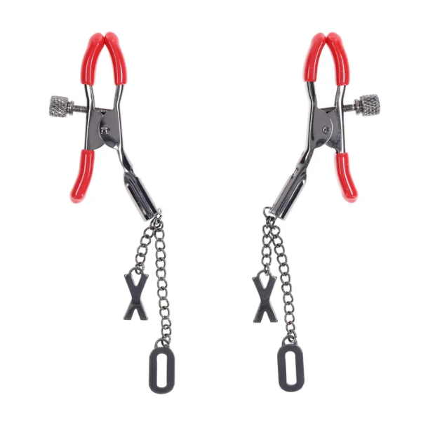 S&M Exs & Ohs Nipple Clamps Red