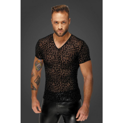 Leopard Flock V-Neck T-Shirt XL